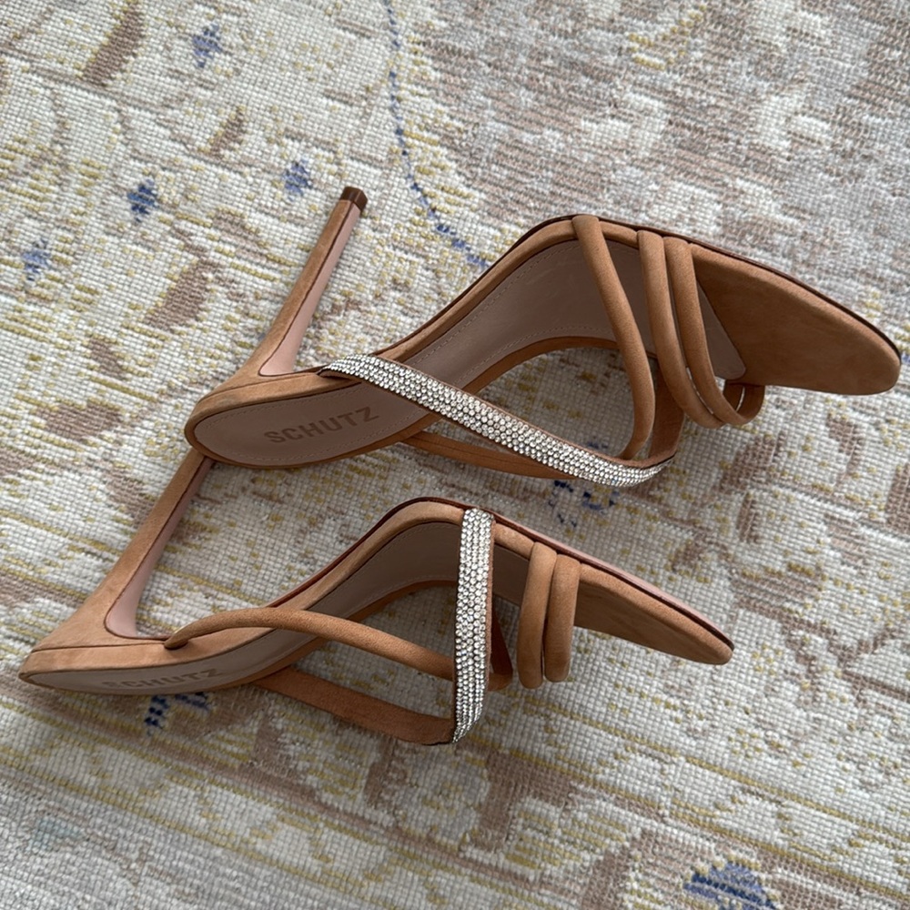 SCHUTZ Armina Slide Sandal In Honey Beige Size 10 - Picture 12 of 15